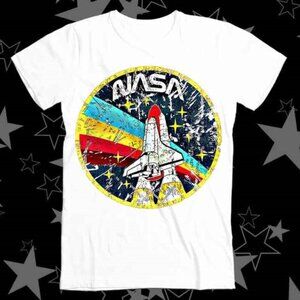 NASA Space Shuttle Retro Graphic T-Shirt – Vintage Distressed Galaxy Tee